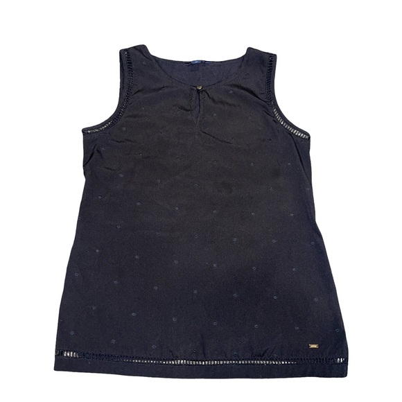Tommy Hilfiger Black Buttoned Fitted Tank Top - Picture 1 of 4